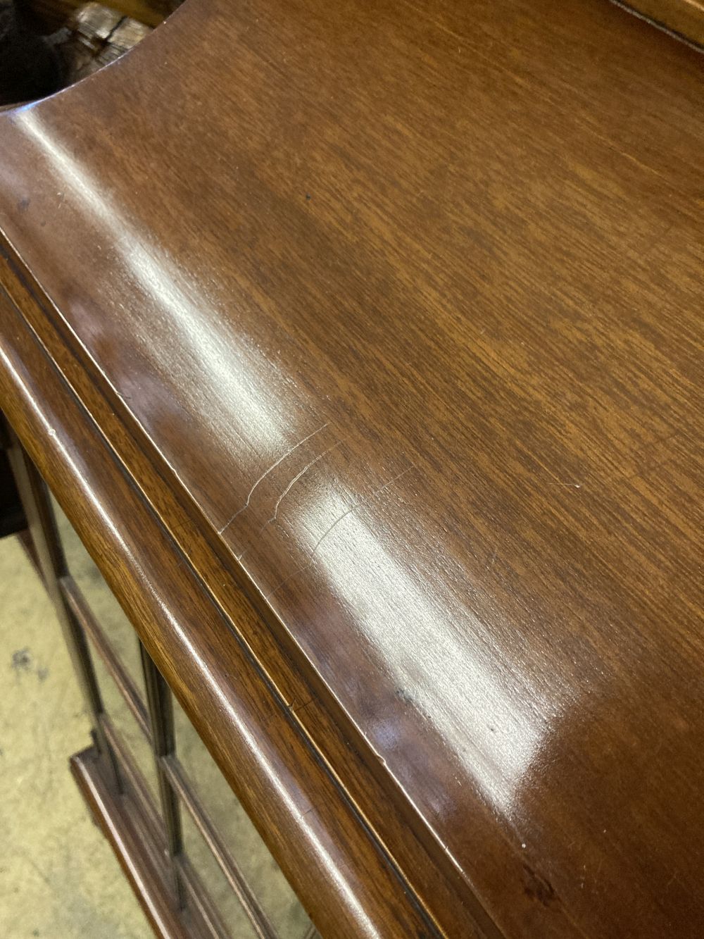A late Edwardian mahogany china display cabinet, width 77cm depth 44cm height 170cm
